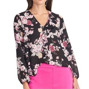 Sheer floral blouse